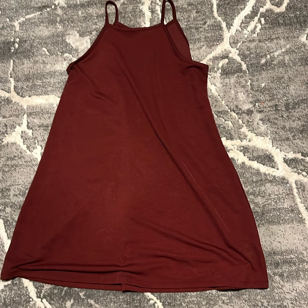 Burgundy Strappy Dress - Size L